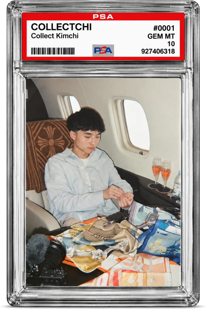 The COLLECTCHI card #0001 in a graded slab
